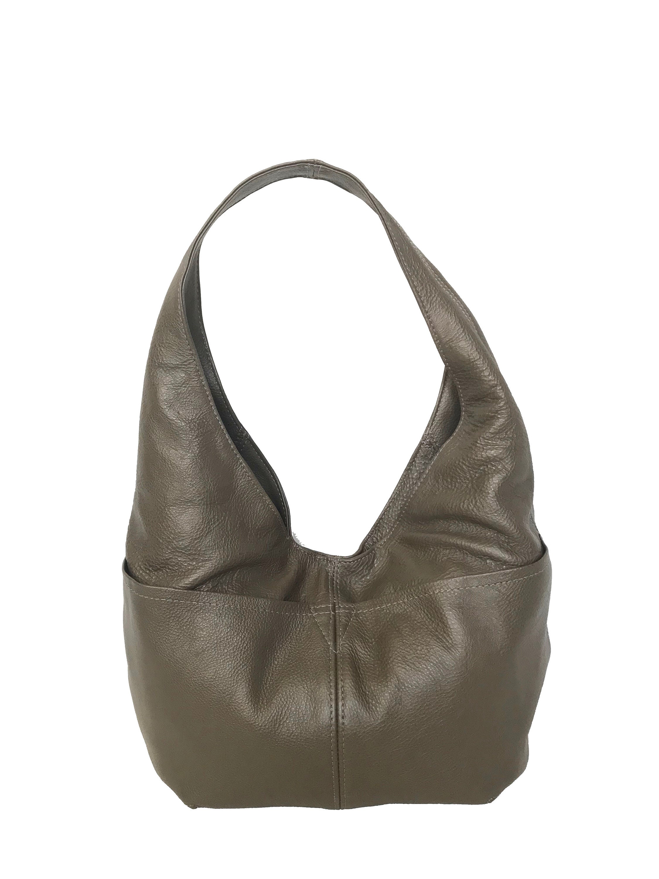 Slouchy Leather Hobo Bag w/ Pockets Trendy Bag Fashion | Etsy