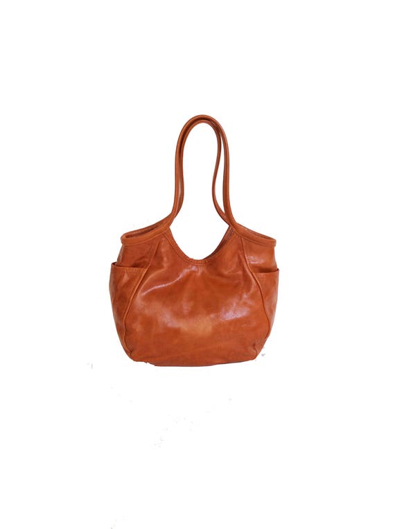 Orange Leather Hobo Tote Bag Fashion Purse Shoulder Handbag | Etsy