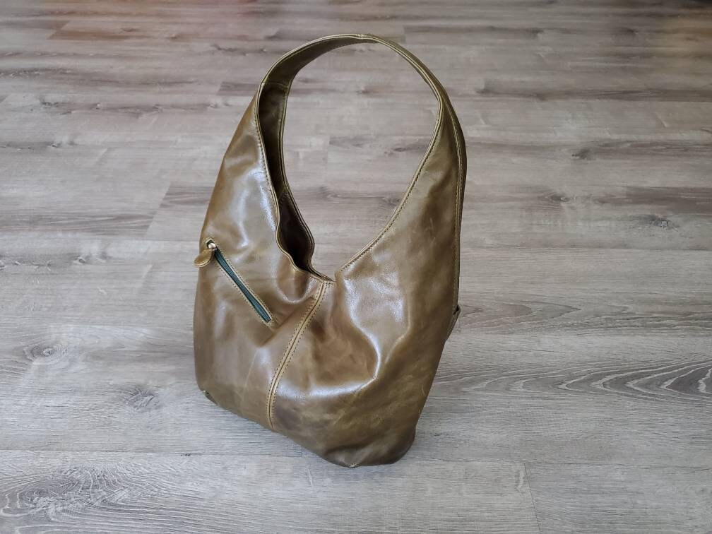 Rustic Distressed Leather Hobo Bag Fashion Classic Shoulder Etsy
