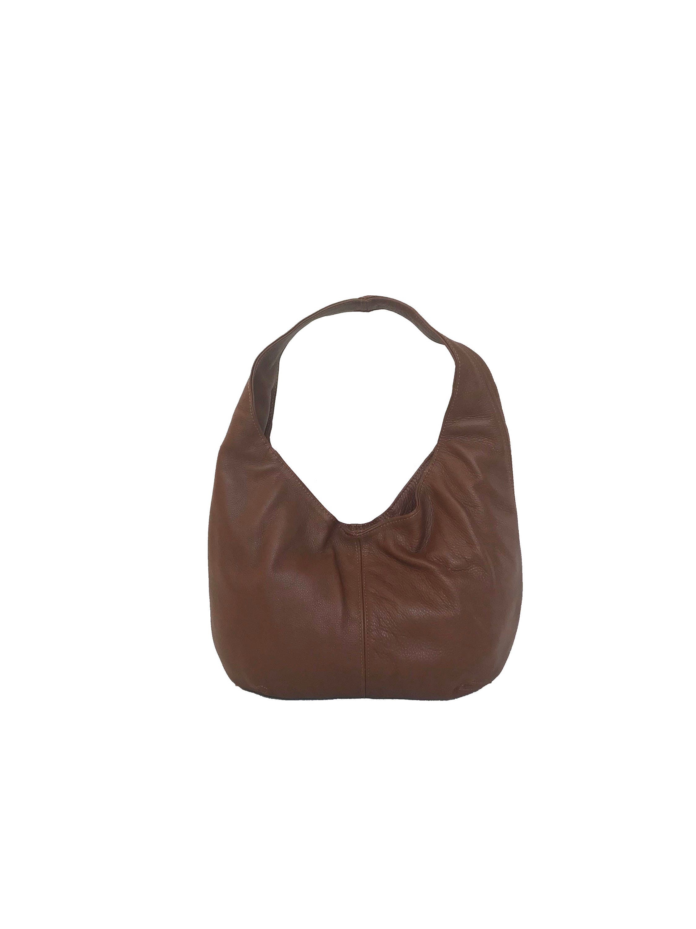 tan leather slouch hobo bag