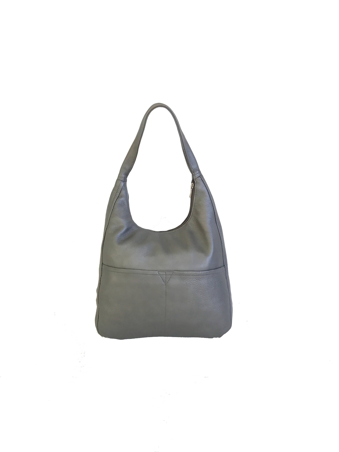 Women Leather Bags Metallic Gray Leather Hobo Purse Handmade - Etsy