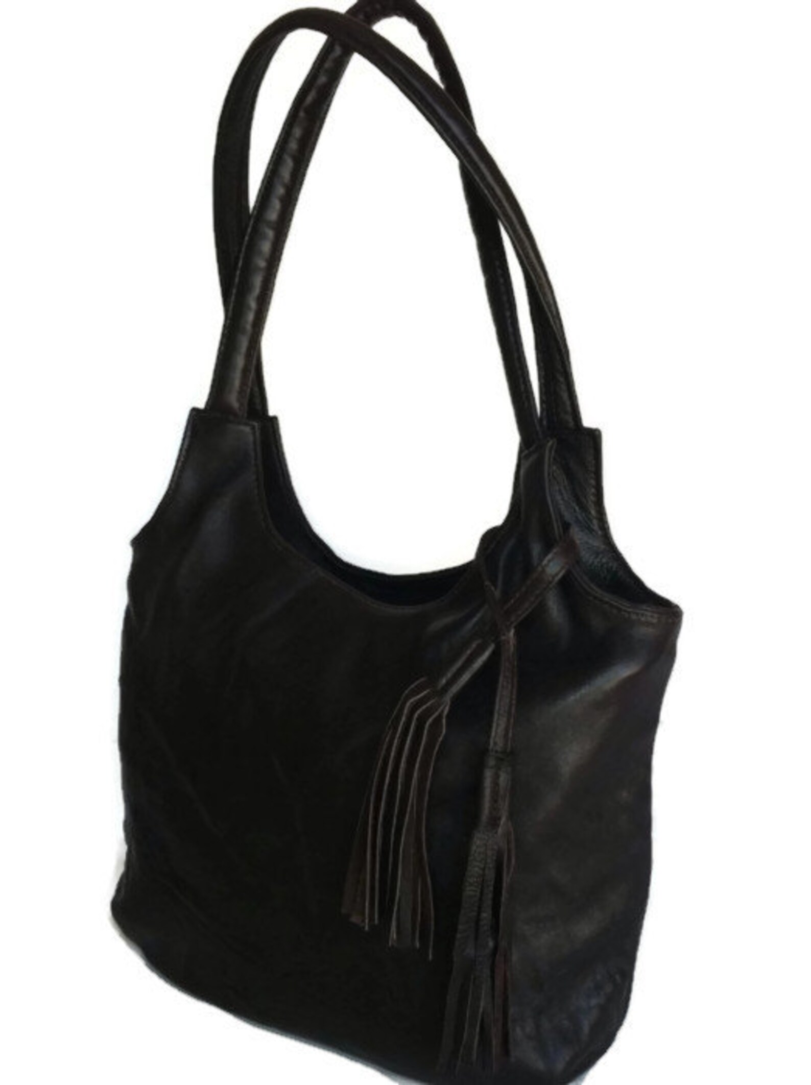 Dark Brown Leather Bag Vintage Leather Bags Everyday Etsy