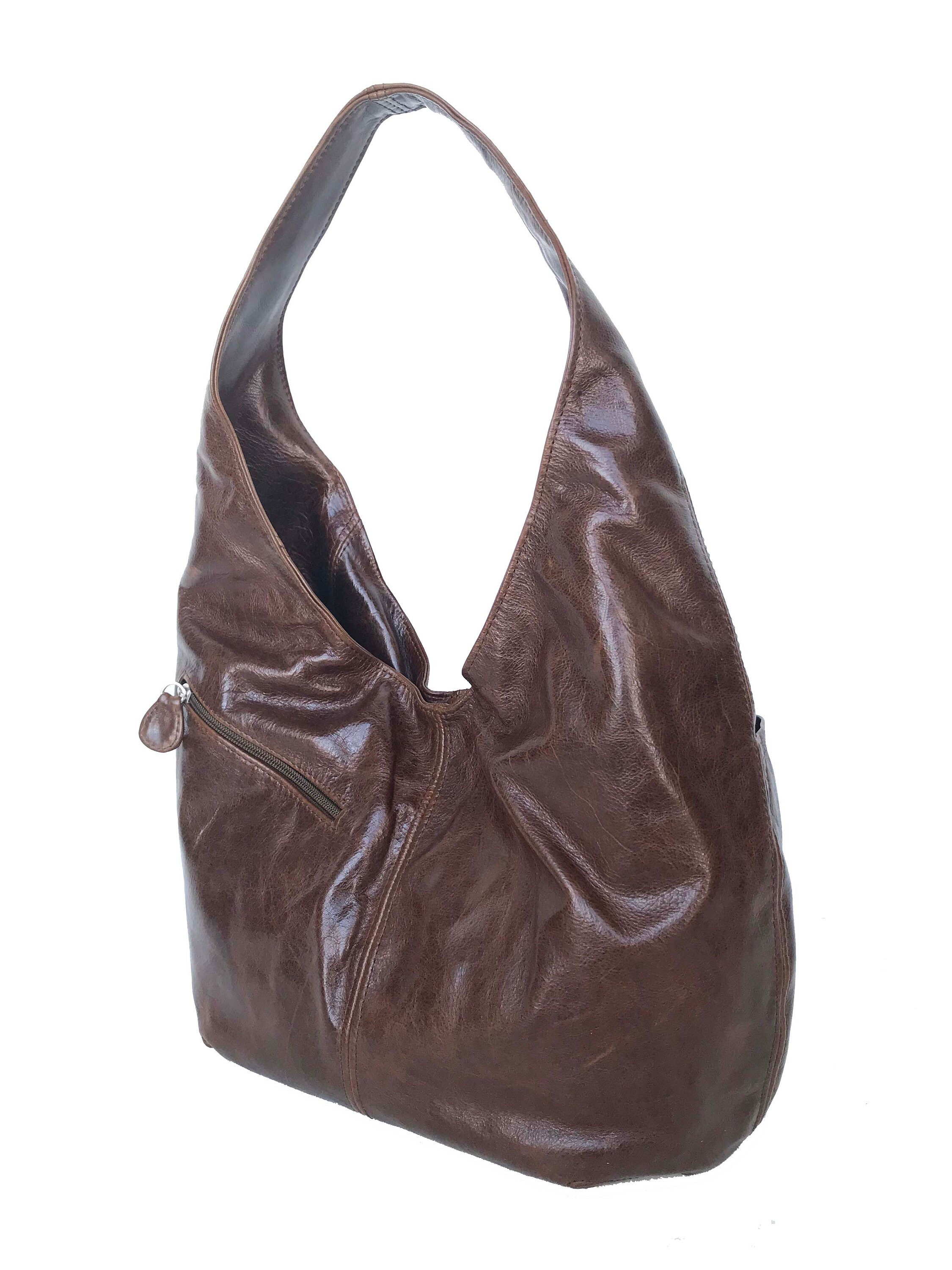 Distressed Brown Leather Hobo Bag for Women Handmade Handbags | Etsy