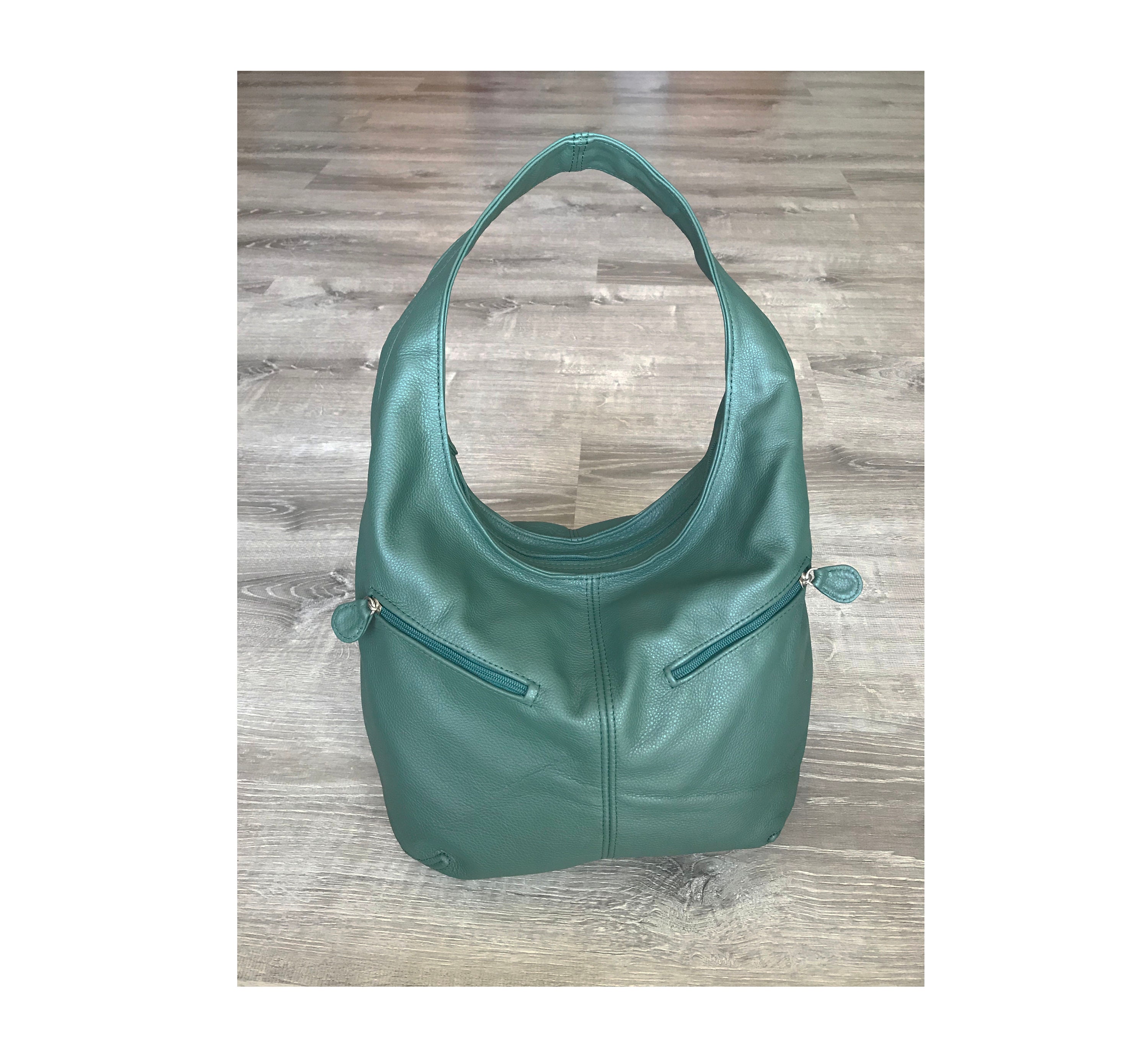 Leather Bag Green Large Hobo Bag Darkgreen Women Hobo 