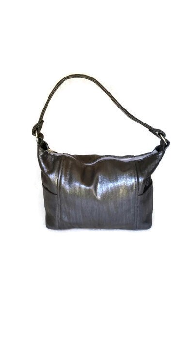 Leather Hobo Bag Silver Leather Bag Soft Leather Handbag - Etsy