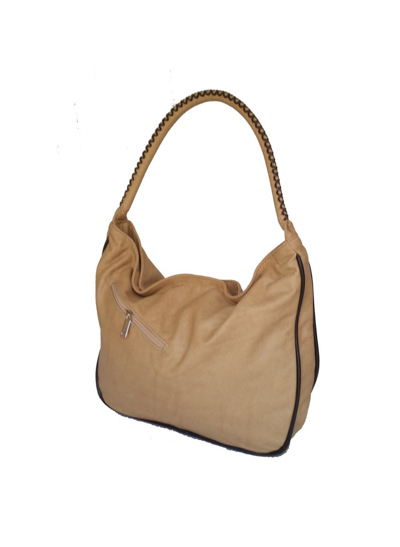 Wash Camel Leather Hobo Purse Rustic Handbags Trendy and - Etsy