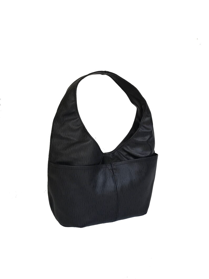 Black Leather Hobo Bag Hobo Purse Original Print Shoulder Etsy