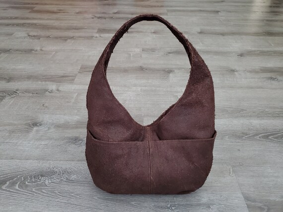 Chaotic Grunge Brown Leather Bag Vintage Boho Chic Classic Hobo