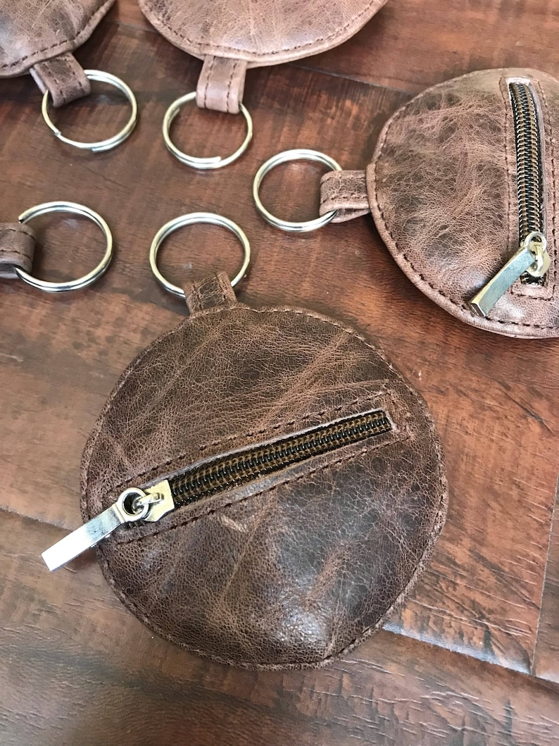 Leather Keychain Keychain Holder Small Pouch Coin Bag Etsy