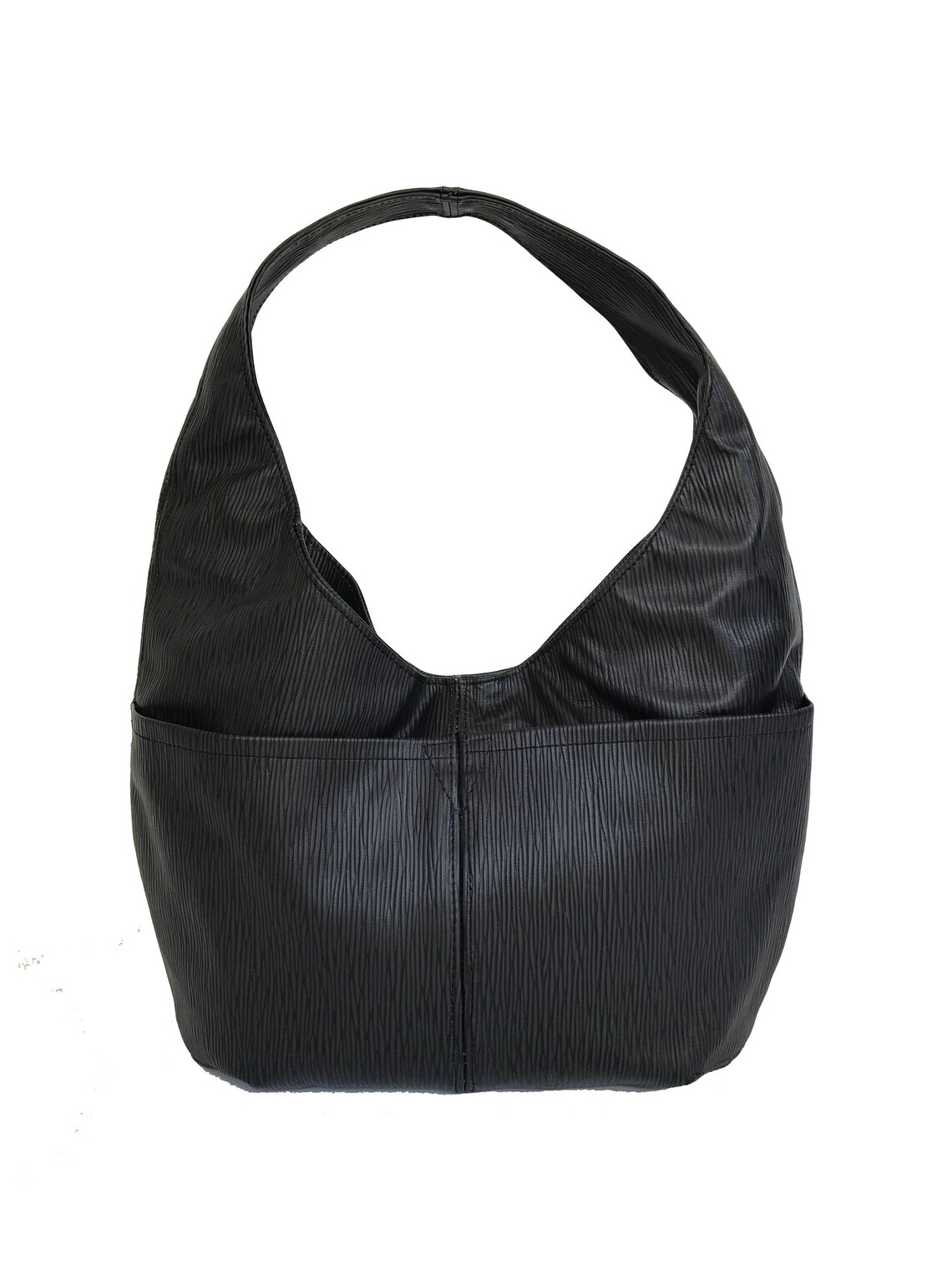 Black Leather Hobo Bag Hobo Purse Original Print Shoulder | Etsy