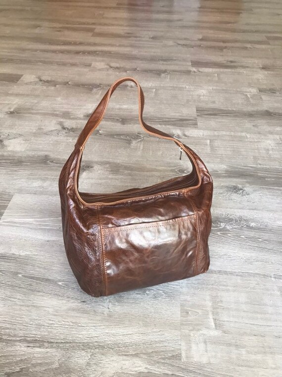 Distressed Brown Leather Hobo Bag Trendy Fashion Handbag - Etsy