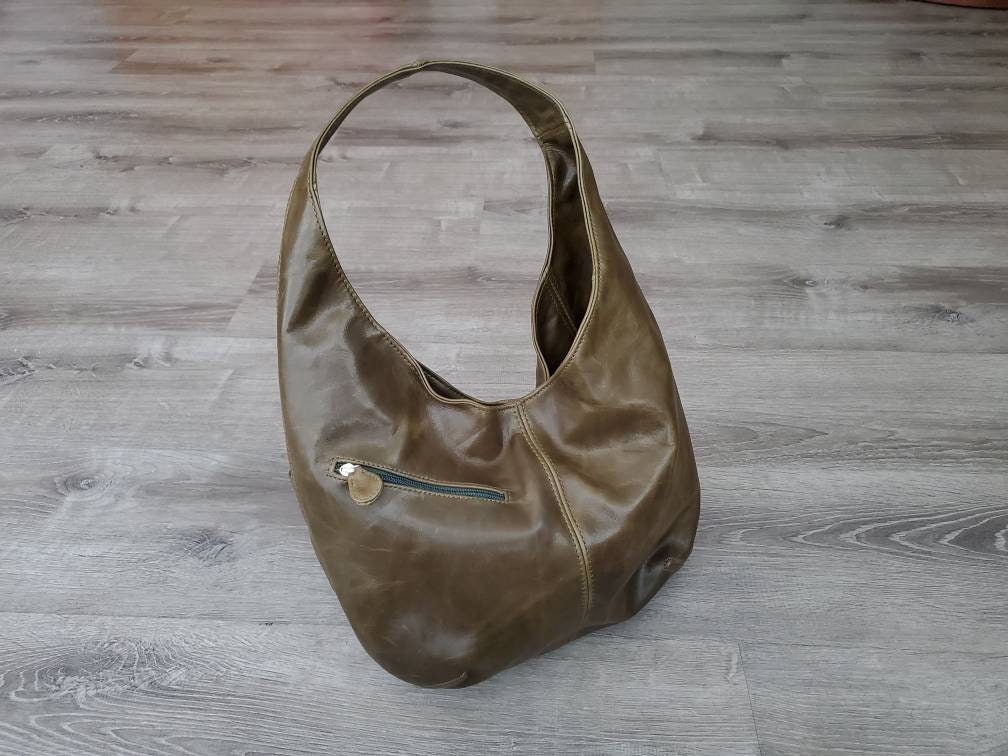 Town Bucket Vegan Leather Bag for Women Hobo Retro Faux Casual Purse Classic Vintage Simple Shoulder Handbag