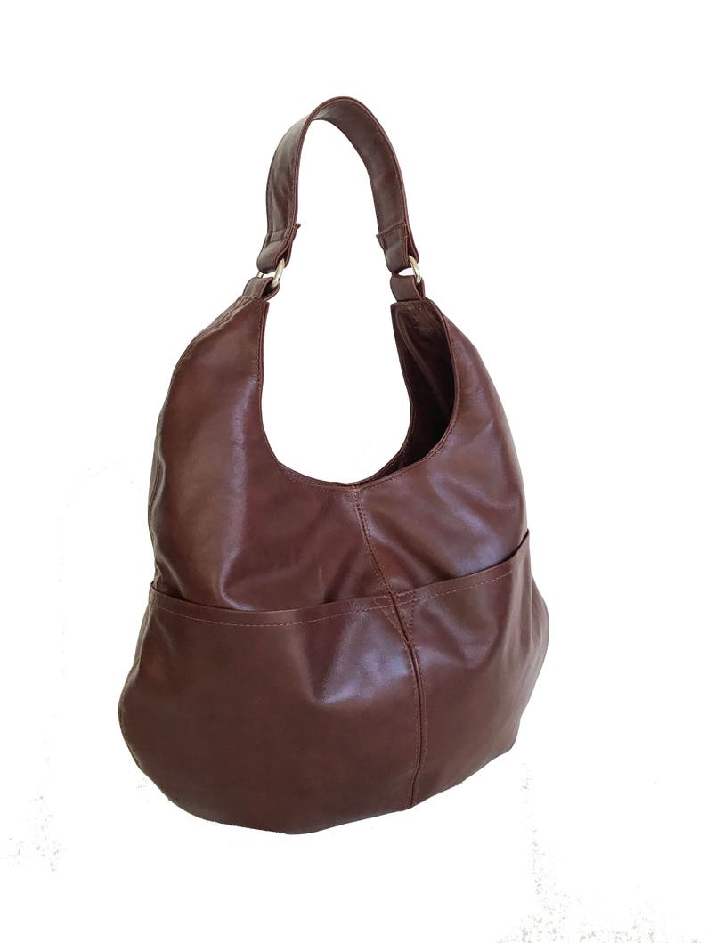 Mahogany Leather Hobo Bag Large Hobo Purse Original Bags - Etsy