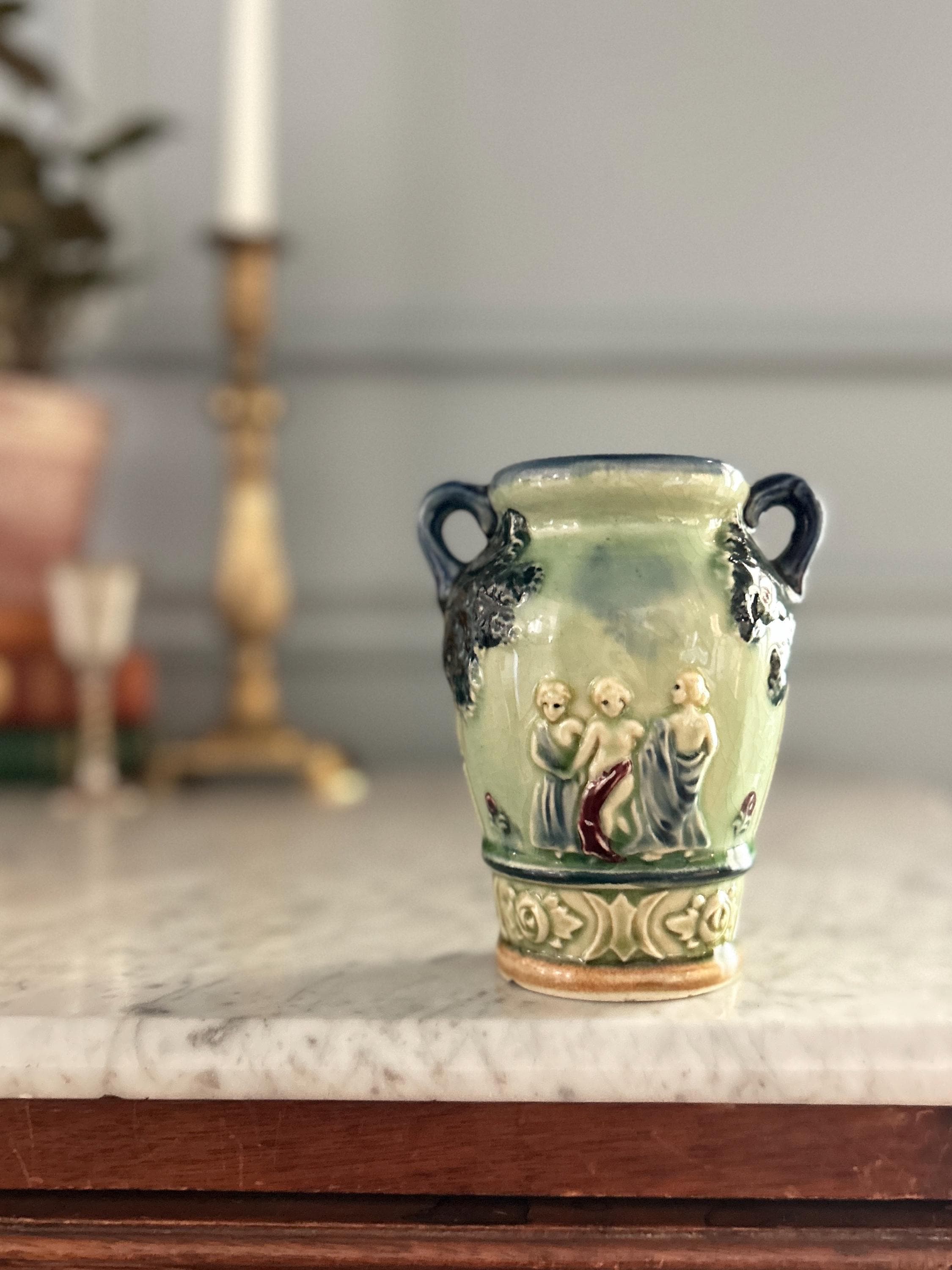Antique Japanese Celadon Vase - Etsy