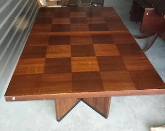 Lane Furniture Mid-Century Modern Double Pedestal Dining Table with Leaf, circa 1960 - FREE SHIPPING