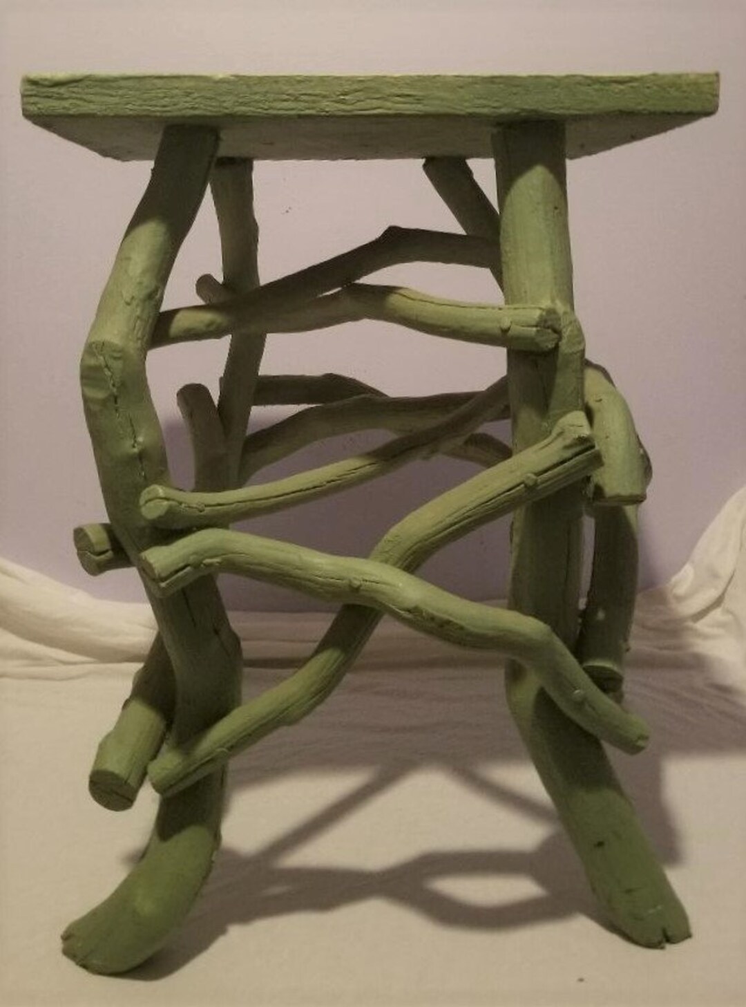 Vintage Twig/primitive Plant Stand/fern Stand/small Table FREE SHIPPING
