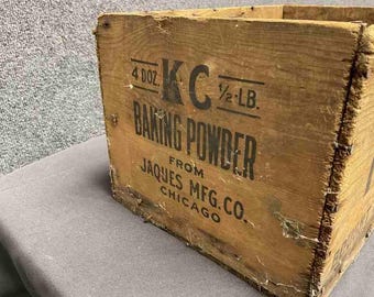 Vintage 1920s Wood Advertising Box/Crate K C Baking Powder
