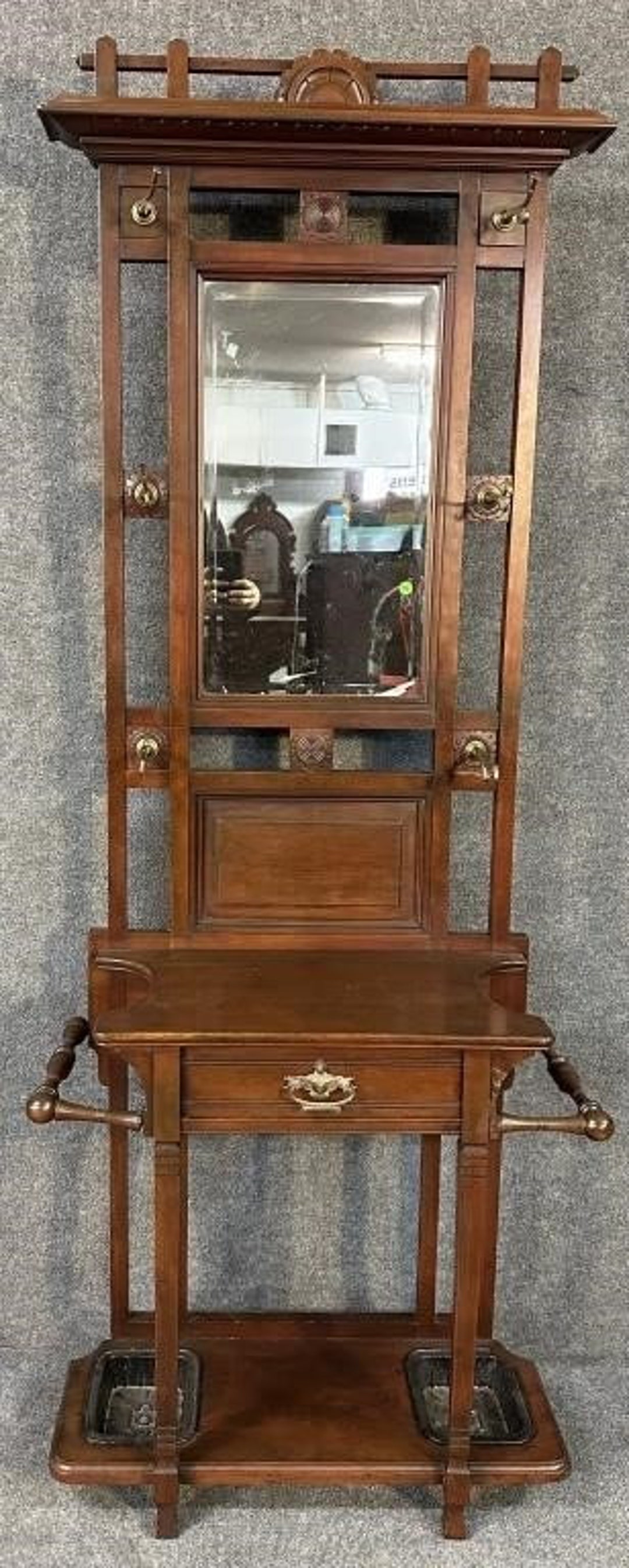 Antique Eastlake Style Victorian Hall Tree, Circa 1890 Etsy