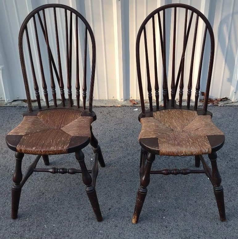 家具 Vintage Windsor chair antique rush seat Windsor chair – 86 Vintage