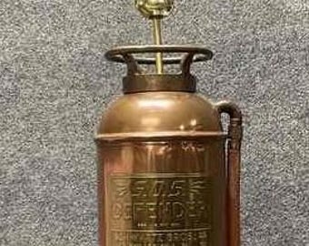 Antique Converted Copper Fire Extinguisher Table Lamp - FREE SHIPPING