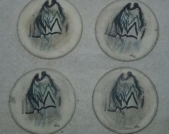 Vintage Native American Coasters, William "Bill" Rabbit - FREE SHIPPING