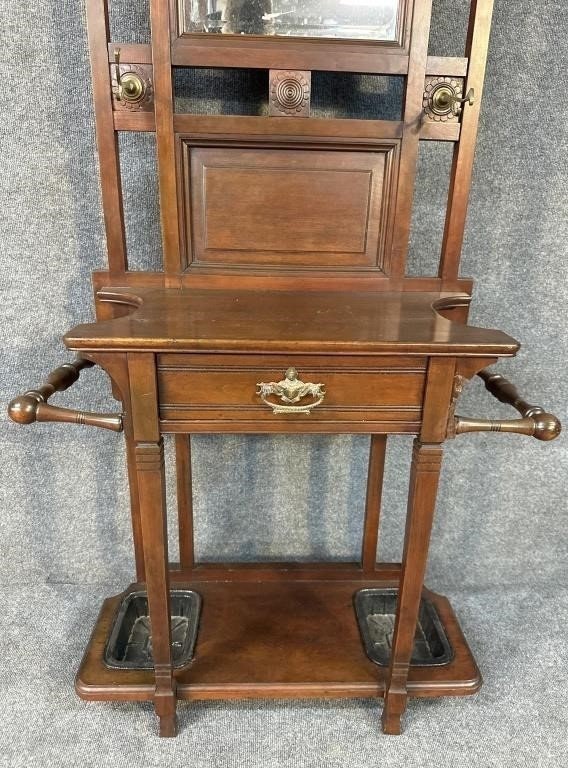 Antique Eastlake Style Victorian Hall Tree Circa 1890 Etsy
