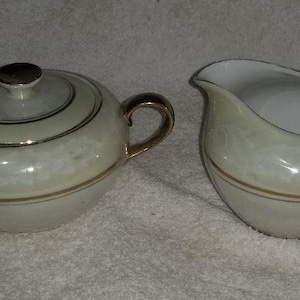 Lusterware Creamer and Sugar
