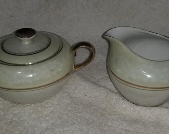 Lusterware Creamer and Sugar