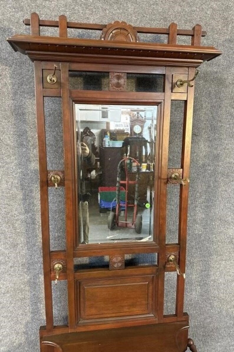 Antique Eastlake Style Victorian Hall Tree Circa 1890 Etsy