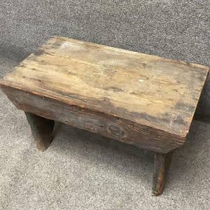 Antique Primitive Handmade Stool/Bench, circa 1900  -  FREE SHIPPING