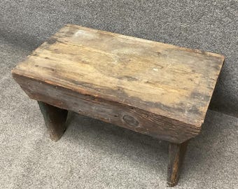 Antique Primitive Handmade Stool/Bench, circa 1900  -  FREE SHIPPING