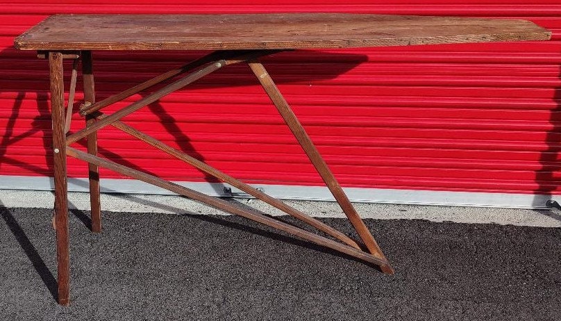 Antique Rustic Solid Wood Folding Ironing Board, 1900s for sale at Pamono