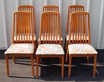 Vintage Mid-Century Modern Italy SA A. Sibau Side Chairs, set of 6