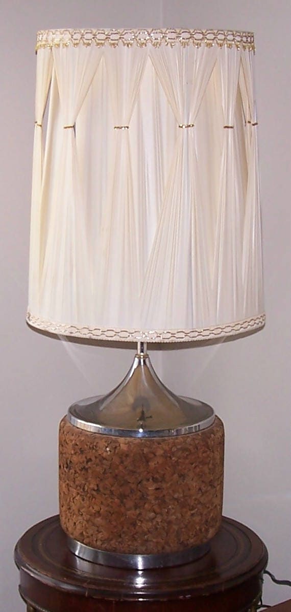 mid century cork lamp