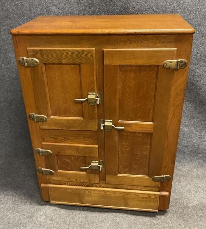 Antique Oak Porcelain Lined Ice Box, Circa: 1900 - FREE SHIPPING