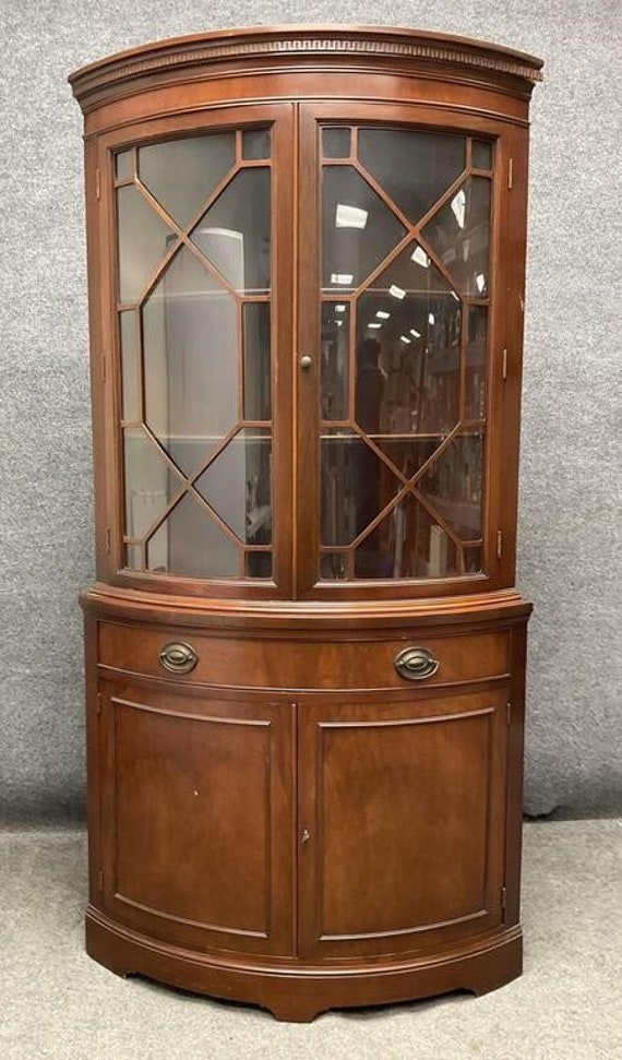 Vintage Indian Painted Glazed Display Cabinet - Ca 1920 Vintage Indian Painted Glazed Display Cabinet - Ca 1920