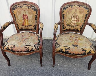Pair of French Louis XV Revival Fauteuils Open Armchairs, circa 1880–1910 - FREE SHIPPING