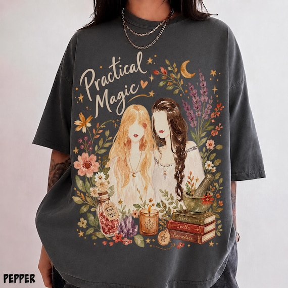 Comfort Colors Practical Magic Watercolor Shirt, Owens Sisters Tee, Sally Gillian Tshirt, Halloween Top