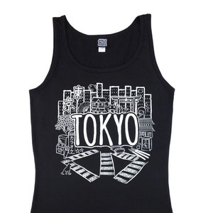 Tokyo Vest - Womens Vest Top - Black Tank Top - Ladies Japanese Clothing - Tokyo / Japan - Japan Gifts - Alternative Clothing