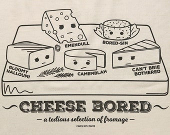 Cheese Bored Tea Towel - Funny Pun Tea Towel for the Kitchen - Cheese Board Gift - Kitchen Towel - Dishcloth - Cheese Lover