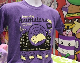 Powered by Hamsters T-Shirt - Retro Hamster T-Shirt - Vintage Style - T-Shirts for Women - T-Shirts for Men - Hamster Gift - Clothing - Pets