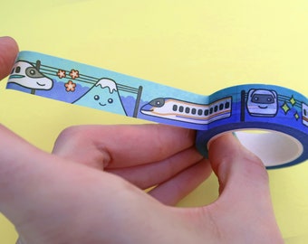 Shinkansen Washi Tape - Japanese Train Deco Tape - Masking Tape - Japan Gifts - Crafts / Scrapbooking - Kawaii / Cute Small Gift