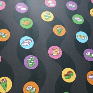 Carta da regalo per sushi - Kawaii / Carta da regalo carina con motivo colorato di sushi giapponese - Regalo di compleanno / anniversario / ringraziamento