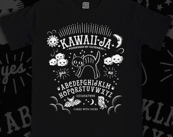 Kawaii-ja T-Shirt - Ouija Board T-Shirt - Alternative Clothing - Black Shirts - Occult - Goth / Gothic - Spirit Board T-Shirt