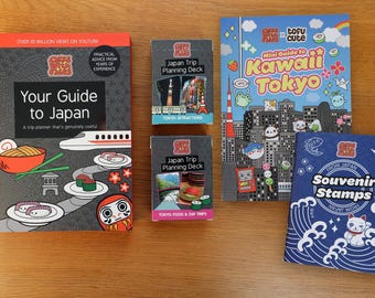 Deluxe Japan Trip Gift Set - Going to Japan Bundle - Tokyo Trip / Holiday Present - Japan Trip Planner - Book, Planning Guide & Stamp Book
