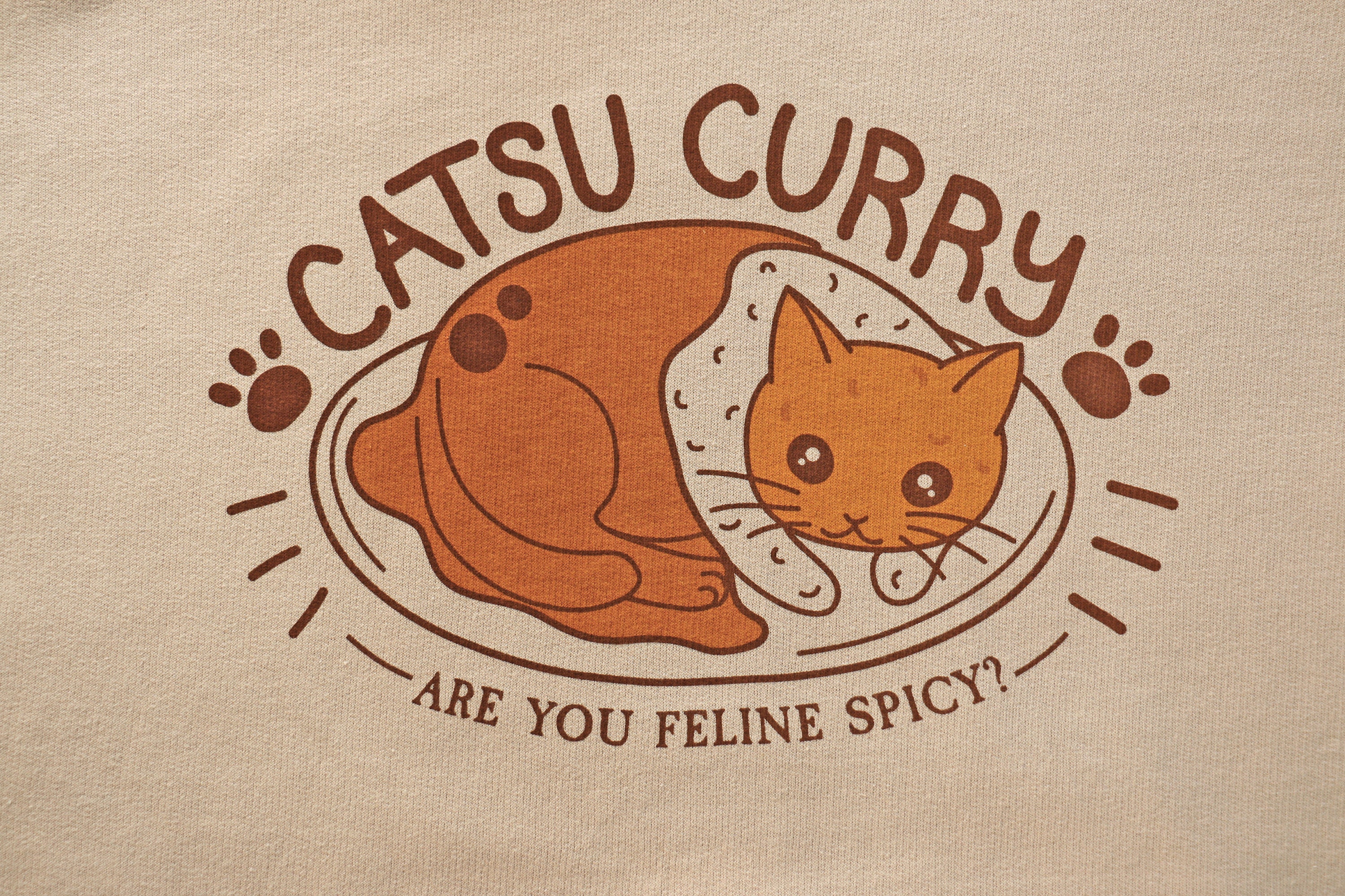 cakeswithfaces Katsu Curry Hoodie - Japanese Food Cat Sweater - Unisex (Mens & Womens) - Cute Cat Clothing - Japan Hoodie - Kawaii Hoody