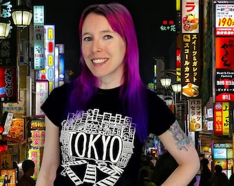 Tokyo T-Shirt - Womens / Mens Japan T-Shirt - Black T-Shirt - Japanese Gift - Monochrome - Graphic Tees