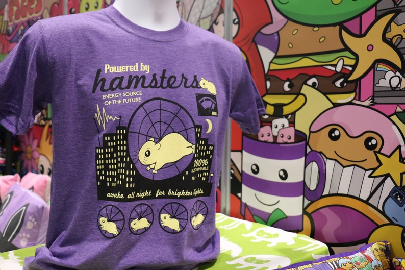 Powered by Hamsters T-Shirt - Retro Hamster T-Shirt - Vintage Style - T-Shirts for Women - T-Shirts for Men - Hamster Gift - Clothing - Pets 