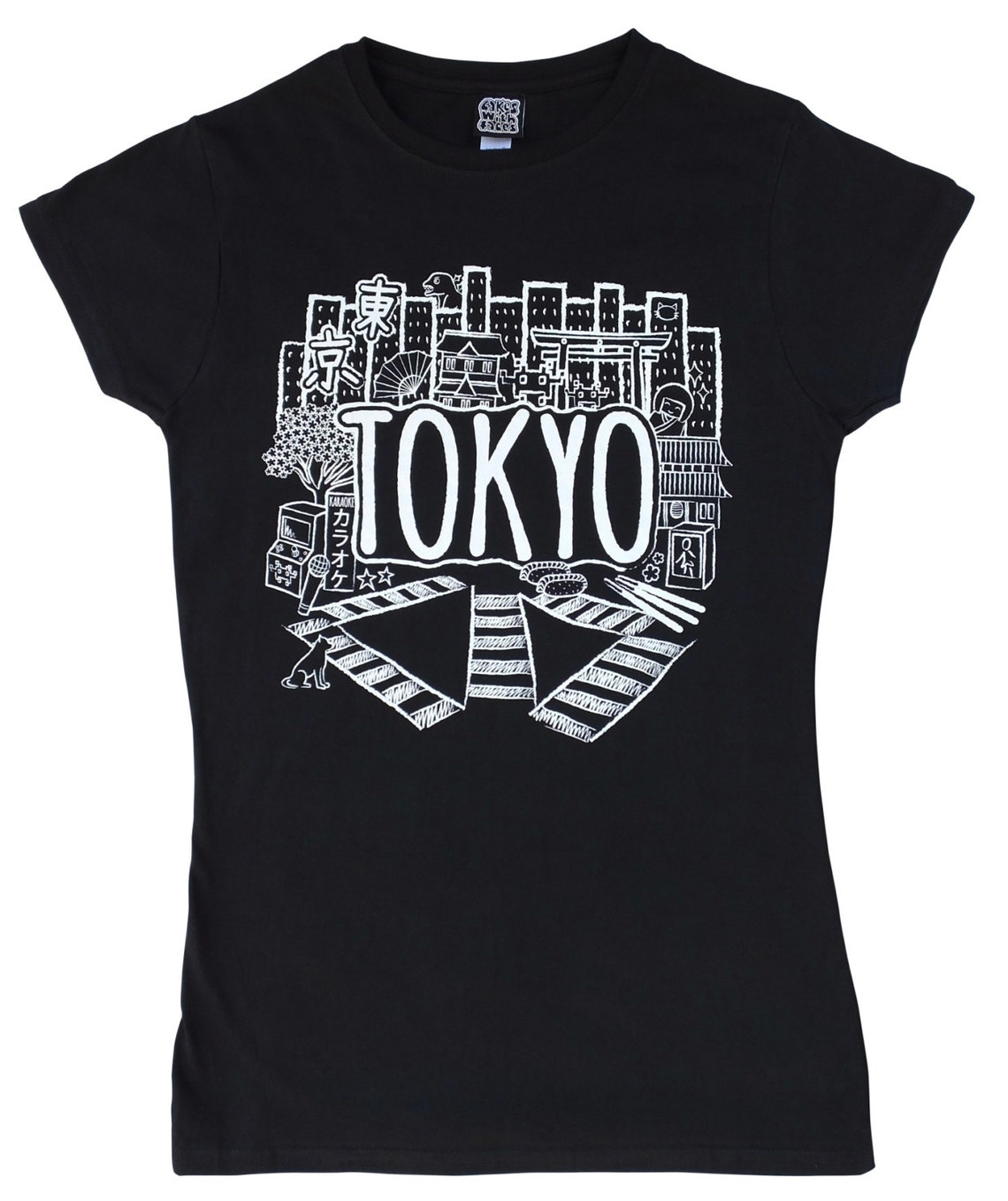 Tokyo T-shirt Womens / Mens Japan T-shirt Black T-shirt | Etsy