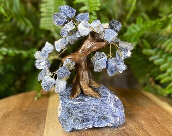 Sodalite Gemstone Tree on Sodalite Base, Crystal Tree, Gemstone Tree, Tree of Life, Crystal Bonsai Tree, Zen Tree